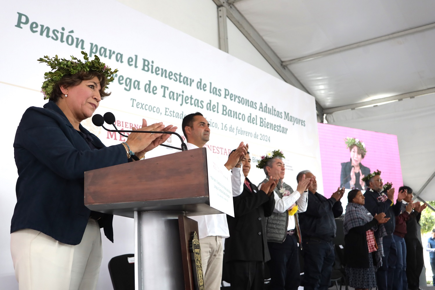 Gobernadora Delfina Gómez entrega pensión a los adultos mayores del oriente del Estado de México: “No olvido a Texcoco; mi corazón está aquí”